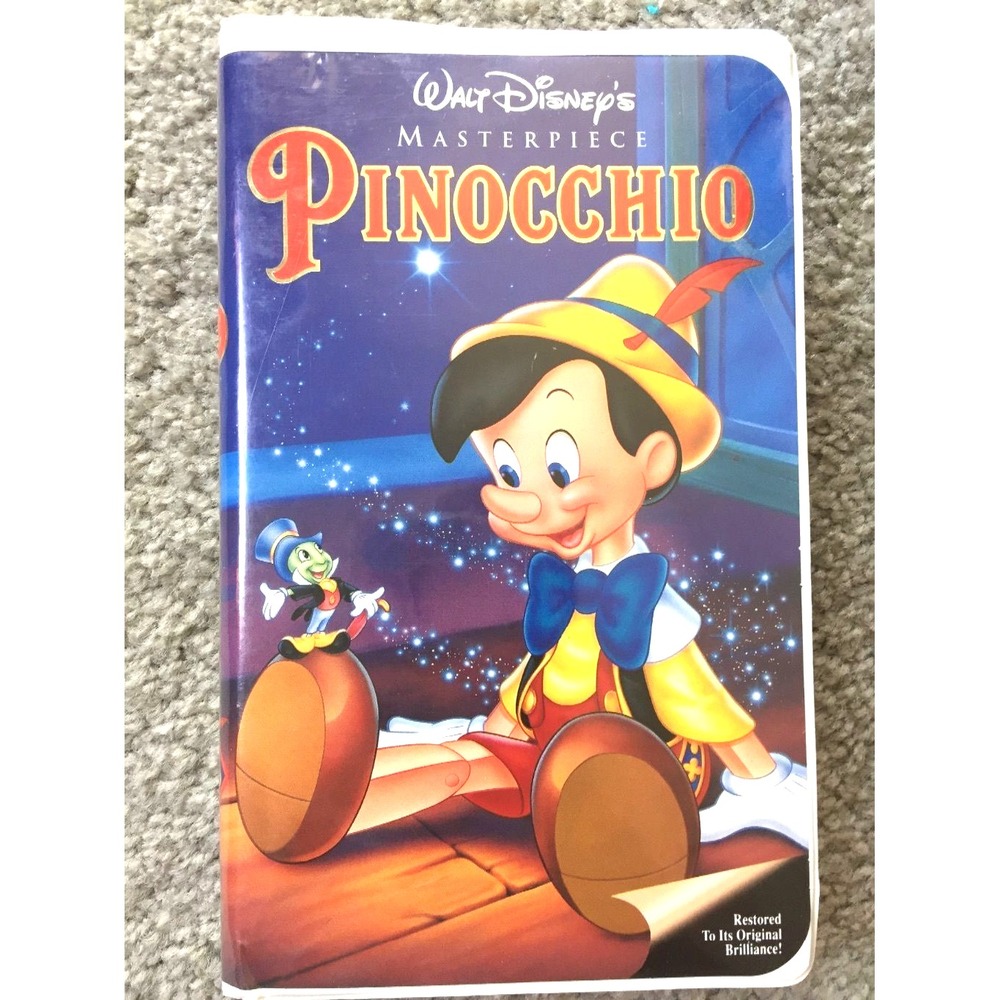 Walt Disney's Masterpiece Pinocchio VHS in Clamshell Case